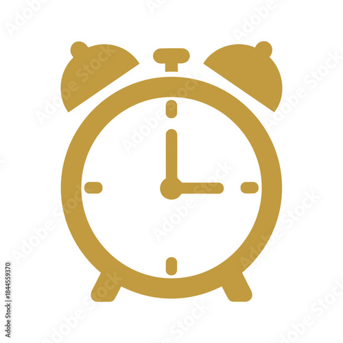 Alarm clock icon in gold color