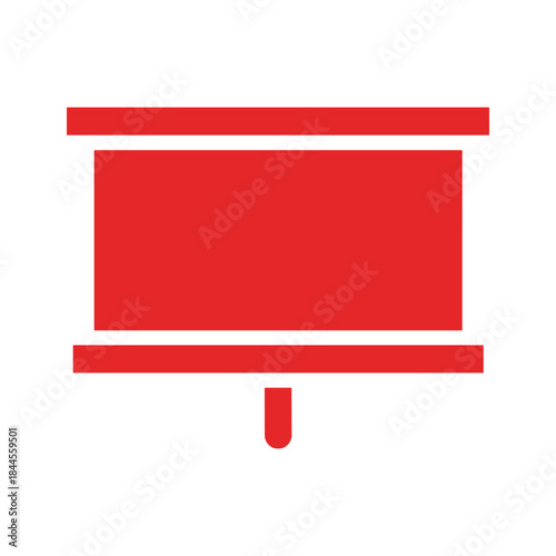 Red television icon on white background