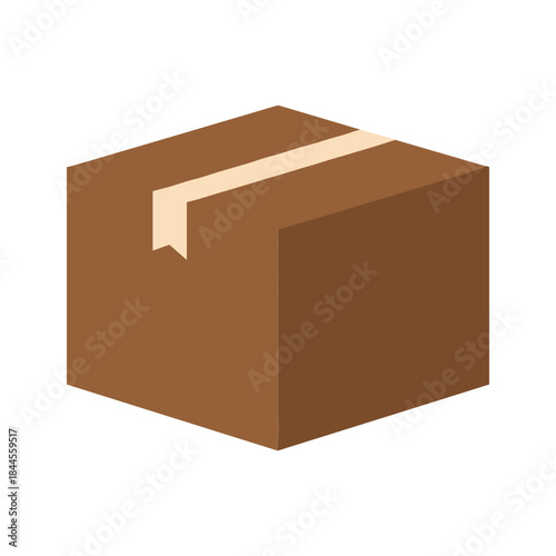 Brown packaged box with tape
