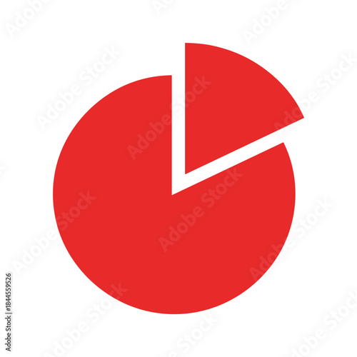 Red pie chart with one section separated