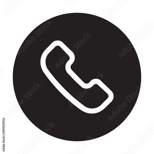 Illustration Vector of Telephone receiver | Circle Line Icon