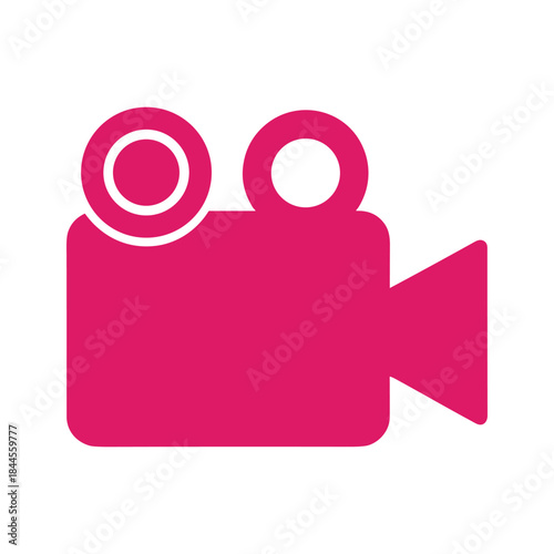Vibrant pink video camera icon
