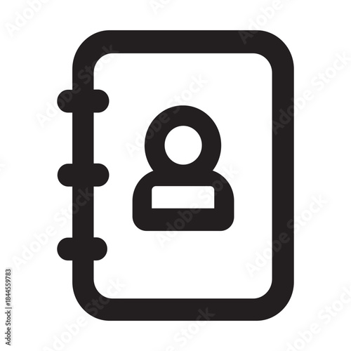 Illustration Vector of  Contact book icon with user profile | Line Icon