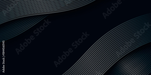 Dark abstract background with modern 3D wave lines design. Background concept with glowing lines for covers, brochure, banner, presentation, certificate and website. EPS. 2