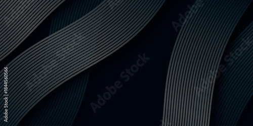 Dark abstract background with modern 3D wave lines design. Background concept with glowing lines for covers, brochure, banner, presentation, certificate and website. EPS. 4
