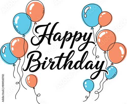 Vibrant birthday wishes with colorful balloons