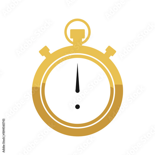 Golden stopwatch icon on white background