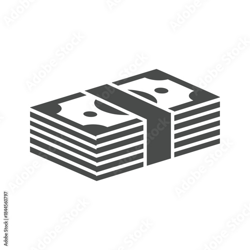 Stack of dollar bills bundled together