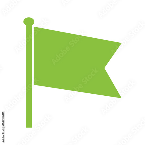 Green flag icon on white background