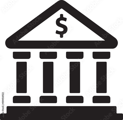 Bank building vector icon