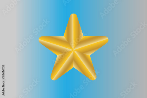 Golden star on blue background