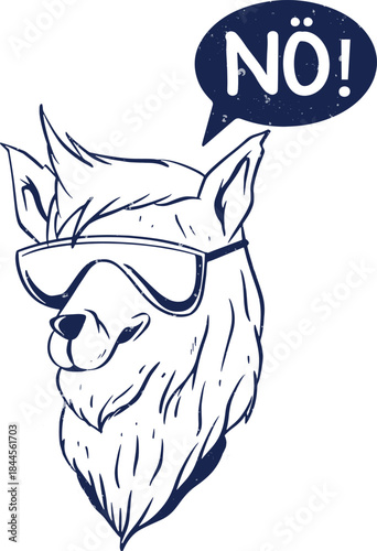 Nö! Funny German Alpaca Minimalist T-Shirt Design