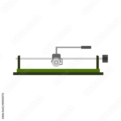 manual tile cutter tool for scoring and snapping ceramic floor tiles, flat design vector illustration.a manual equipment for cutting tiles with a wheel blade, used in construction and repair jobs