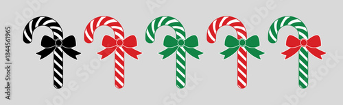 Christmas peppermint candy cane with stripes flat icon for apps and websites.