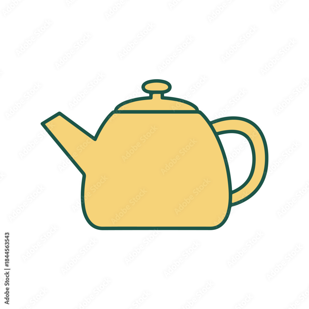 Obraz premium Minimal Tea Kettle Vector Illustration