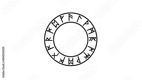 Ancient Norse Rune Circle Symbol on a White Background