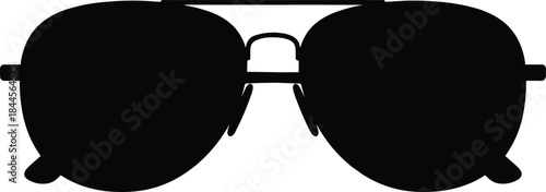 Stylish sunglasses silhouette illustration featuring bold black eyewear design, modern accessory graphic for fashion, branding, summer themes and digital creative projects
