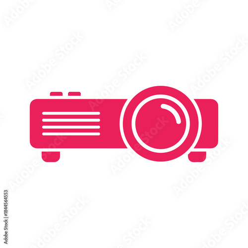 A pink colored projector icon on white background