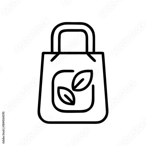 Reusable shopping bag with leaf design in minimalist style  