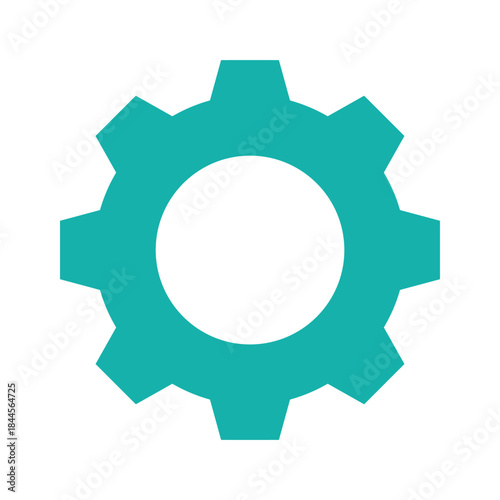 Simple gear icon in teal color