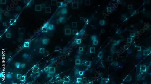 Abstract technology connection dots. Computer generated 3d render