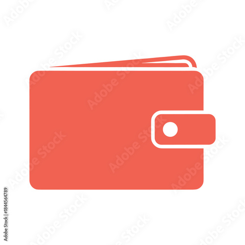Red wallet icon with snap closure