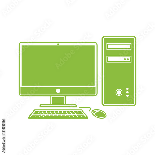 Desktop computer system with monitor and accessories