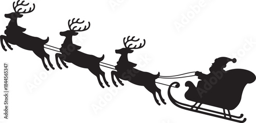 Santa's sleigh silhouette vector design