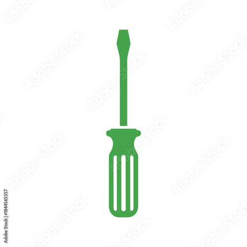 Green screwdriver icon on white background
