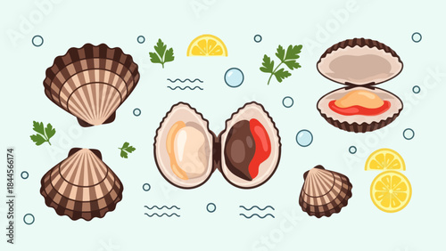 Freshly Shucked Oysters with Lemon and Garnishes for Seafood Lovers