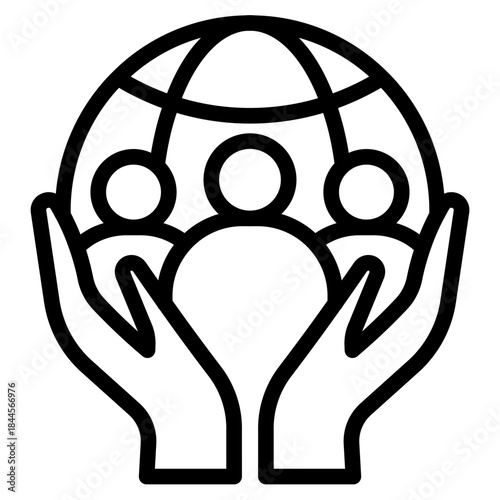 Collaboration,  organization, trust, social, collaboration, people, dea sharing, crowdsourcing, knowledge exchange, brainstorming, partnerships, research, outline icon vector design illustrator