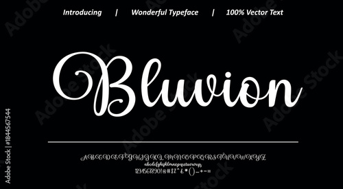 Refined script typeface with fluid connections and stylish details, suitable for luxury logos, beauty products, and elegant design applications.