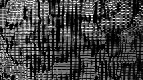 Puffed: BW river wave geometry shape object landscape abstract formation generative animation art generative technology Design Motion