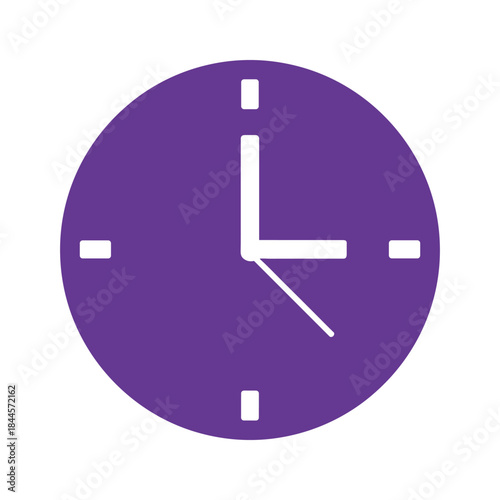 Simple purple clock face showing time