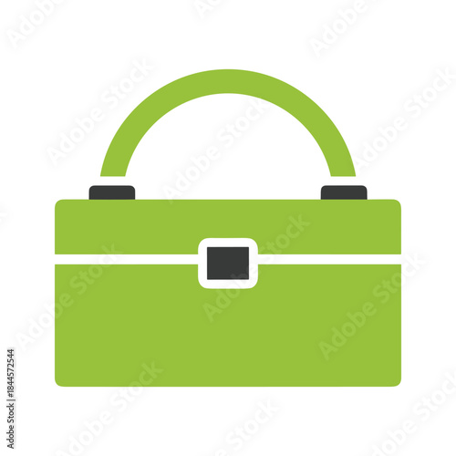 Green handbag icon illustration