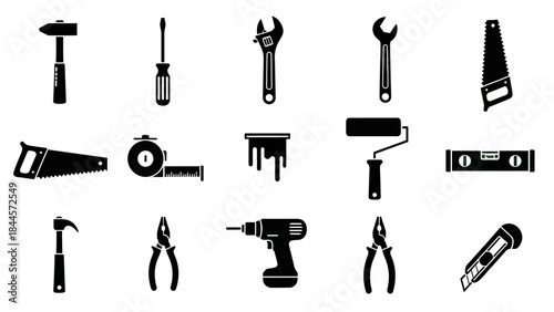 Collection of Essential Hand Tools and Power Tools for Construction and DIY Projects