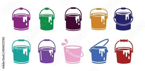 icon of a paint bucket, simple illustration collection symbol

