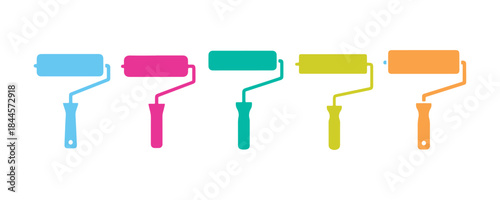 Set of painting roller icons. Vector symbol. Illustration featuring a painting roller. Painting roller. Vector illustration.