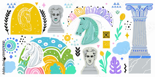 Ancient mythology meets modern art a whimsical collection of classical and fantastical imagery