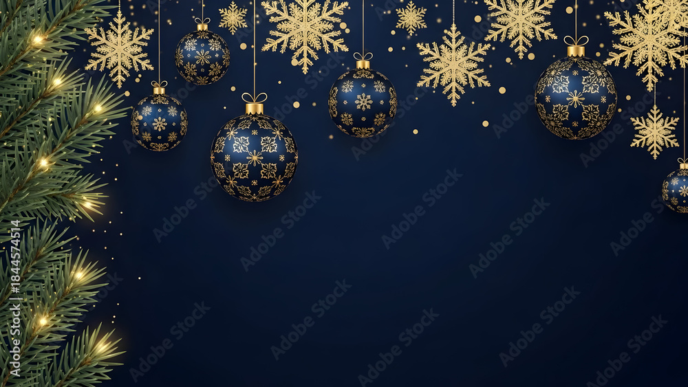 Fototapeta premium christmas background with snowflakes