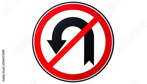 Free Download A white sign with a red circle and slash over a black U-turn arrow on a black background - GFXLoad