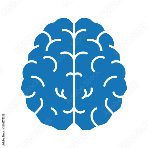 Human brain illustration in blue color