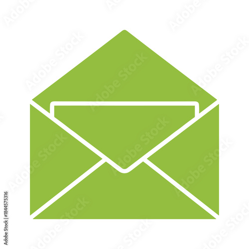 Green envelope icon representing communication or message
