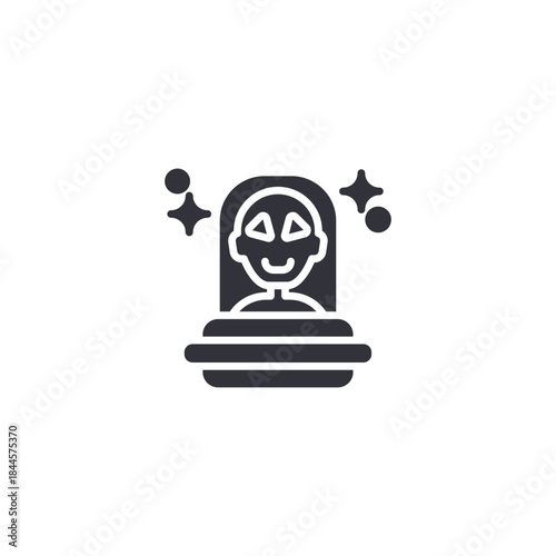 UFO abduction icon symbolizing alien encounters, science fiction stories, extraterrestrial myths, and space mystery themes.