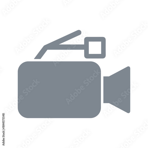 Simple gray video camera icon