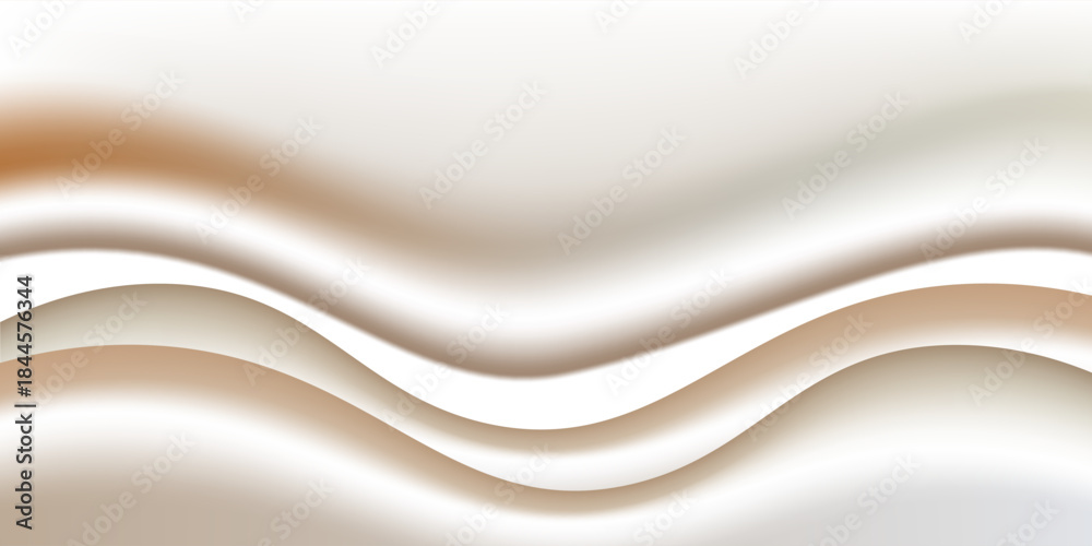 Obraz premium Liquid cream background. Beige and white. 3d rendering. vector illustrations