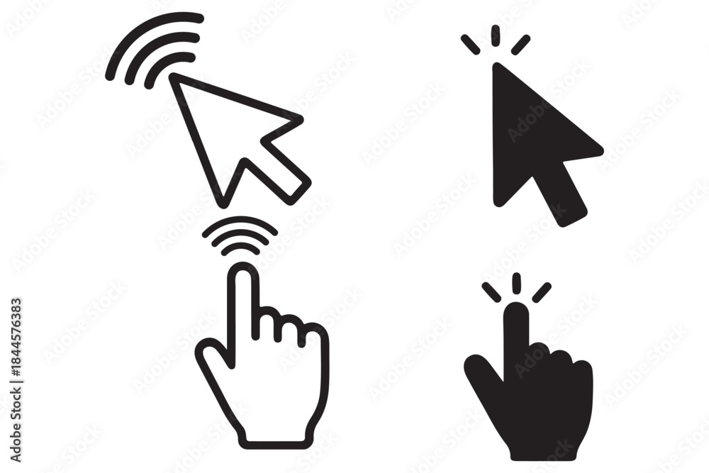 Fototapeta premium Curser vector icons set
