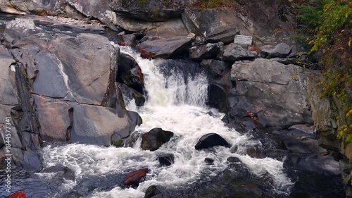 The Sinks waterfall in the Great Smoky Mountains is mainly fed by Little River, and forms a beautiful roadside attraction. While it doesn’t look like much, the Sinks is extremely powerful and has take