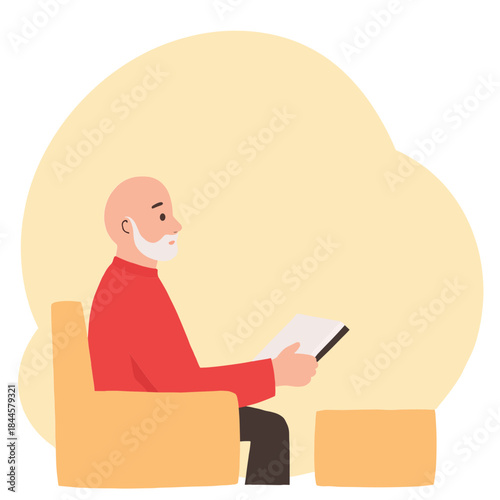 Elderly man attending lecture. Senior artist teaching class. Older man giving presentation. Elderly teacher sharing knowledge. Elderly set