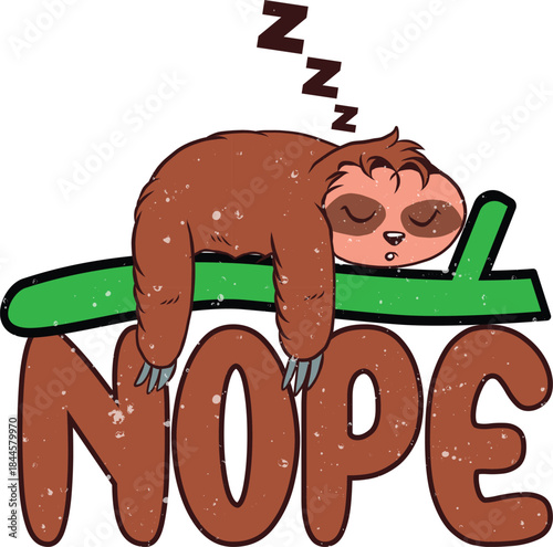 Nope Funny Minimalist Alpaca T-Shirt Design